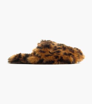 J.Crew + Leopard Fuzzy Slippers