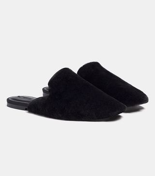 Bershka + Slippers With Faux-Fur Detail