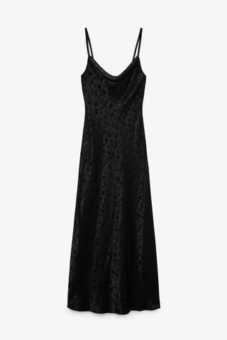 Zara + Jacquard Satin Effect Slip Dress