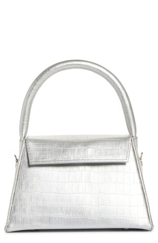 Anima Iris + Mini Zaria Croc Embossed Metallic Leather Handbag