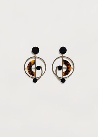 Violeta by Mango + Hoop Pendant Earrings