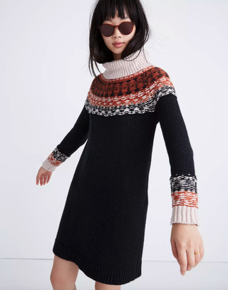Madewell + Fair Isle Turtleneck Sweater Dress