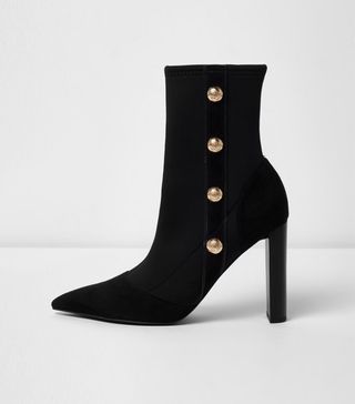 River Island + Black Military Ankle Boots