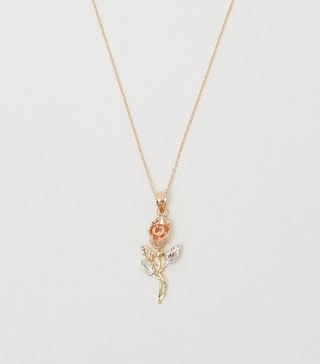 Bagatiba + 14K Tri-Color Rose Necklace