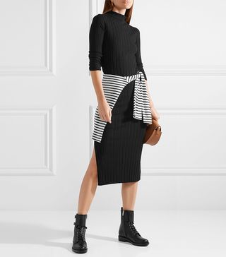 Theory + Ribbed-Knit Turtleneck Midi Dress