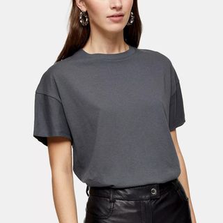 Topshop + Weekend T-Shirt in Charcoal Grey