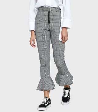 Self-Portrait + Frilled Check Trousers
