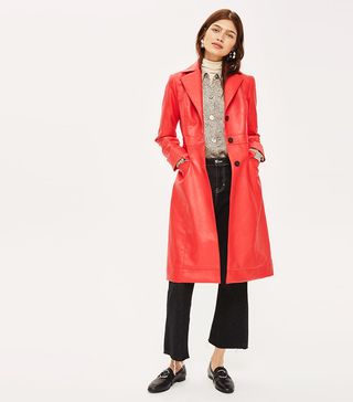 Topshop + Faux Leather Coat