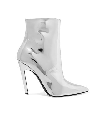 Balenciaga + Mirrored-Leather Ankle Boots