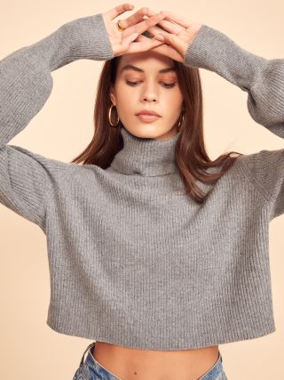 The Reformation + Luisa Cropped Cashmere Sweater