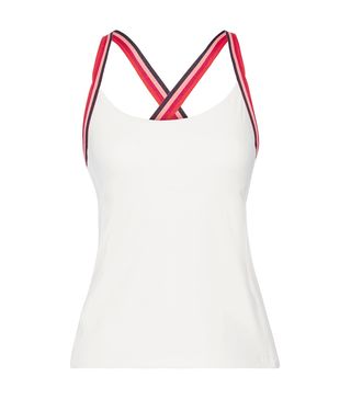 Tory Sport + Mesh-Trimmed Striped Stretch Tank