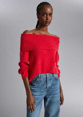 & Other Stories + Chunky Off Shoulder Wool Sweater