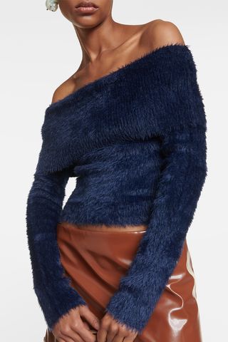 Acne Studios + Off-Shoulder Cropped Sweater