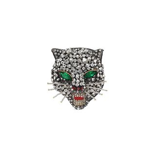 Gucci + Crystal Cat Head Brooch