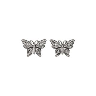 Gucci + Crystal Studded Butterfly Earrings