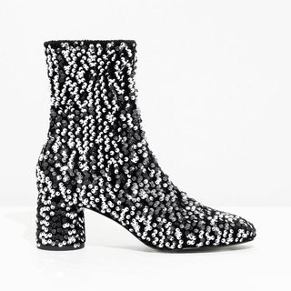 & Other Stories + Sequin Velvet Ankle Boots