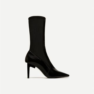 Zara + Square Toe High Heeled Boot