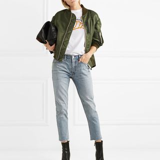 Re/Done + Originals Relaxed Crop Slim Boyfriend Jeans