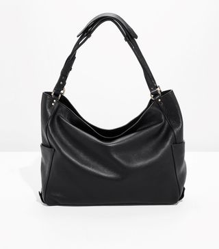 & Other Stories + Double Strap Leather Hobo Bag