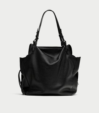 Zara + Leather Tote Bag with Thin Straps