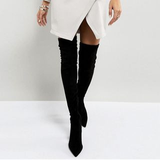 River Island + Wide Fit Pointed Over-the-Knee Boots