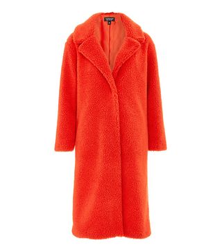 Topshop + Longline Teddy Faux Fur Coat