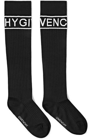 Givenchy + Intarsia Ribbed Wool-Blend Socks