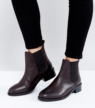 ASOS + Absolute Leather Chelsea Ankle Boots in Oxblood