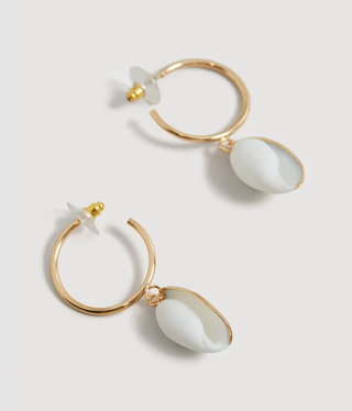 Mango + Shell Hoop Earrings