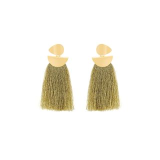 Lizzie Furtunato + Crater Fringe-Drop Gold-Plated Earrings