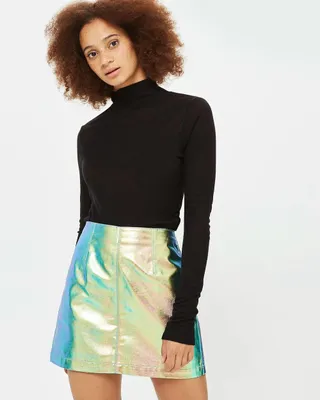 Topshop + Moto Metallic A-Line Skirt