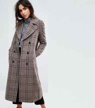 ASOS + Selected Heritage Check Trench Coat
