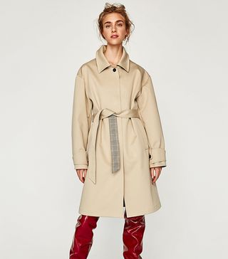 Zara + Trench Coat With Checked Lining