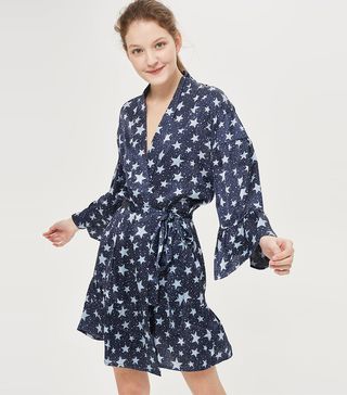 Topshop + Star Print Satin Dressing Gown