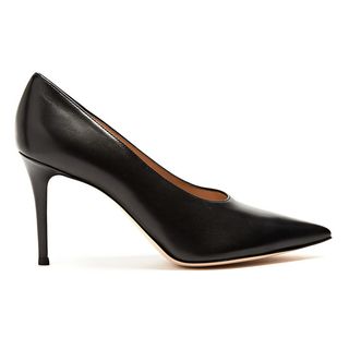 Gianvito Rossi + Muriel High-Cut Point-Toe Leather Pumps