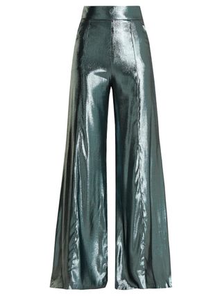 Wanda Nylon + High-Rise Wide-Leg Silk-Blend Trousers