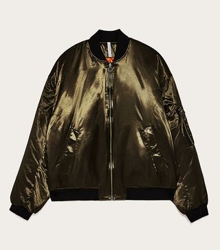Zara + Oversized Bomber Jacket