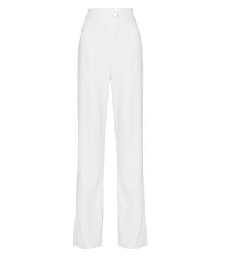 Cushnie et Ochs + Eyelet-Embellished Stretch-Crepe Straight-Leg Pants