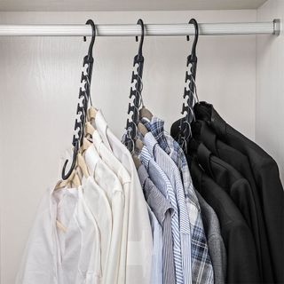 The Urban Mill + Pack of 10 Space Saving Wardrobe Hanger Organisers