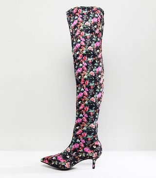 River Island + Floral Boots