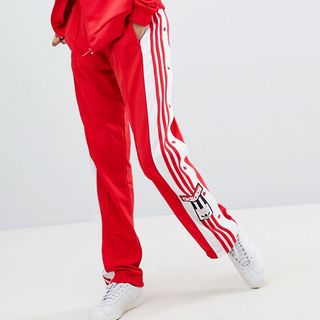 Adidas + Originals Adicolor Adibreak Popper Pants in Red