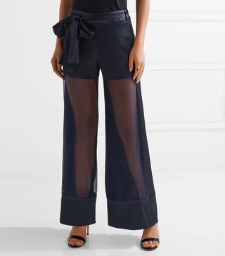 Haney + Lola Cloqué and Silk-Organza Wide-Leg Pants