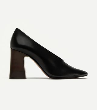 Zara + V Vamp Soft Leather Court Shoes
