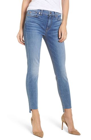 7 for All Mankind + Step Hem Ankle Skinny Jeans