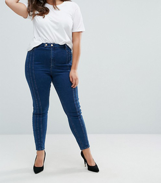 ASOS Curve + Ridley High Waist Skinny Jeans With Triple Seams