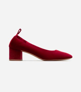 Everlane + The Day Heel by Everlane in Crimson Velvet