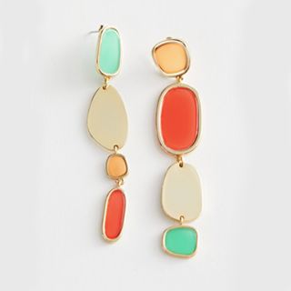 & Other Stories + Colour Block Mismatch Hanging Earrings