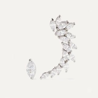 Kenneth Jay Lane + Silver Cubic Zirconia Earrings