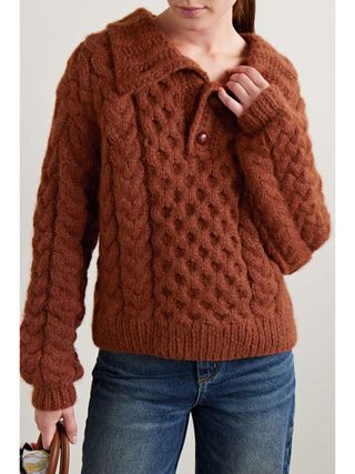 Dôen + Nuage Cable-Knit Alpaca and Merino Wool-Blend Sweater