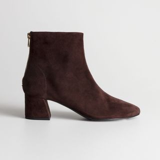 
Other Stories + Flare Heel Suede Boots